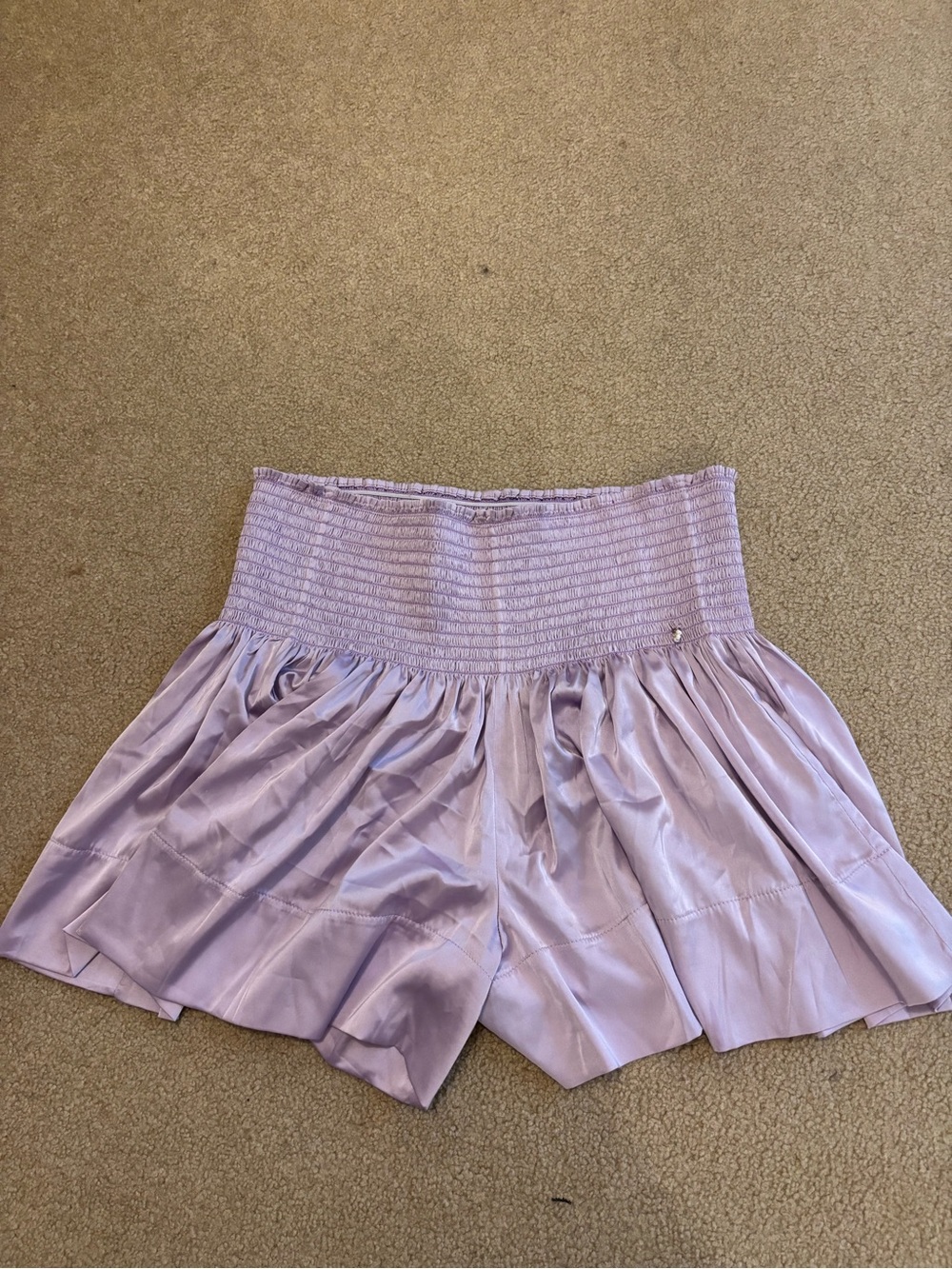 Smocked Waist Lavender Women's Shorts